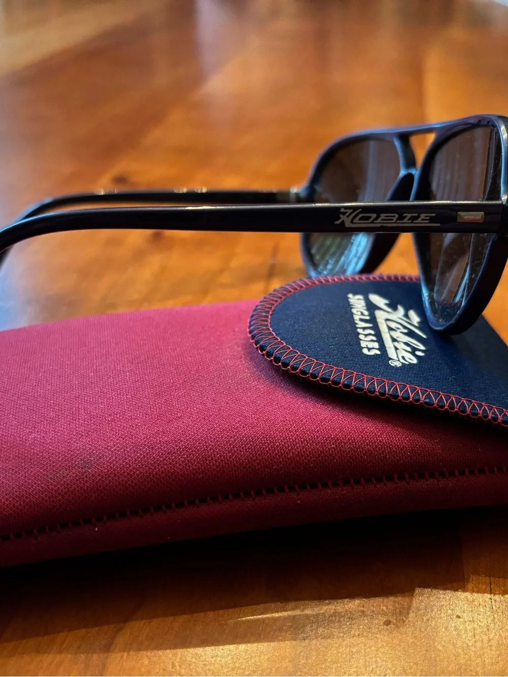 Hobie Black Aviator Sunglasses with Brown Tinted Lenses